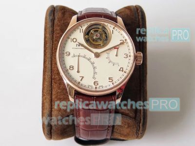 Copy IWC Portugieser Tourbillon MysteRe ReTrograde Watch White Dila Swiss Grade